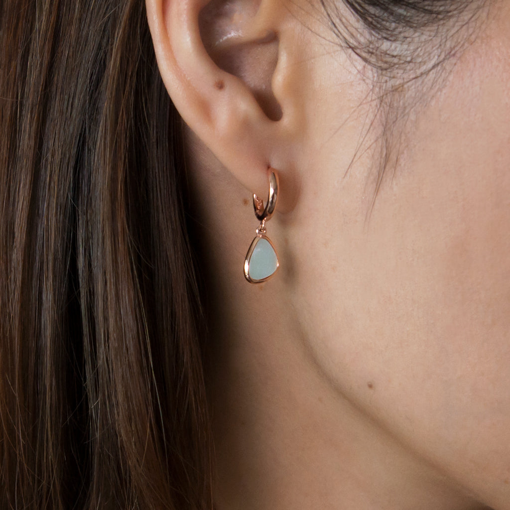 Triangle Mother of Pearl Hoops