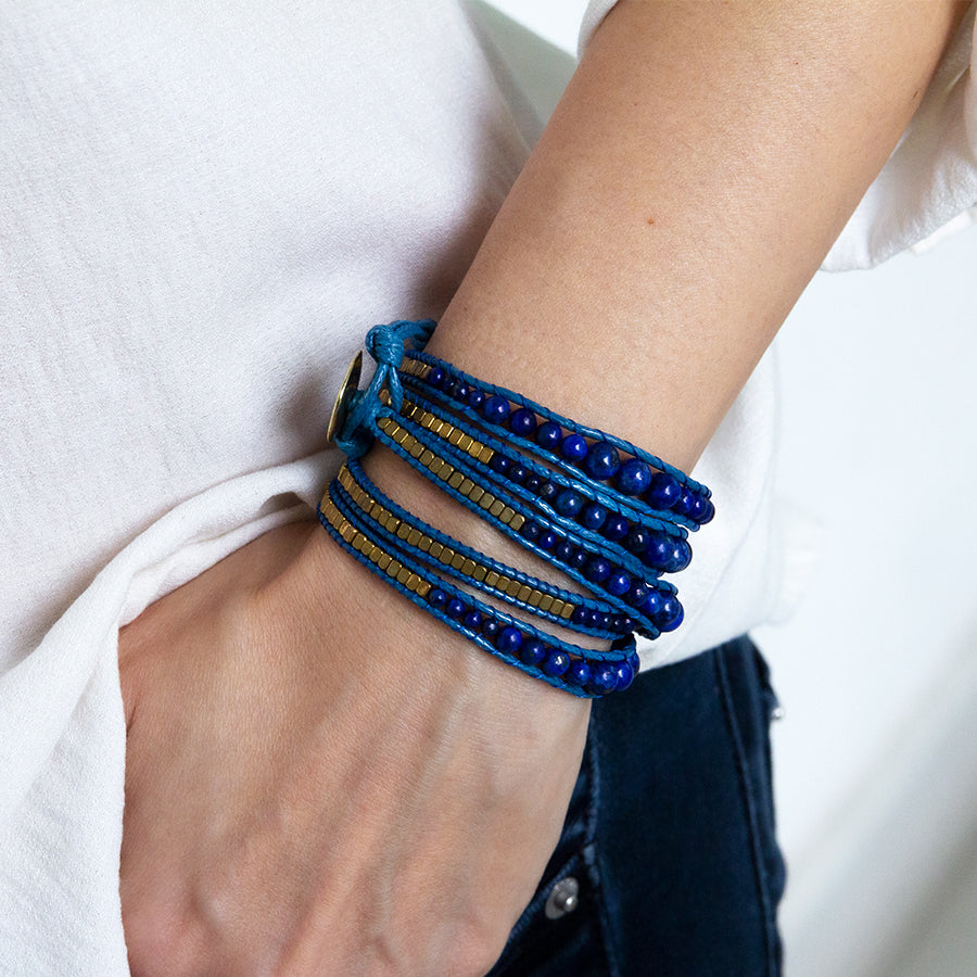 It's a Wrap Bracelet - Cobalt