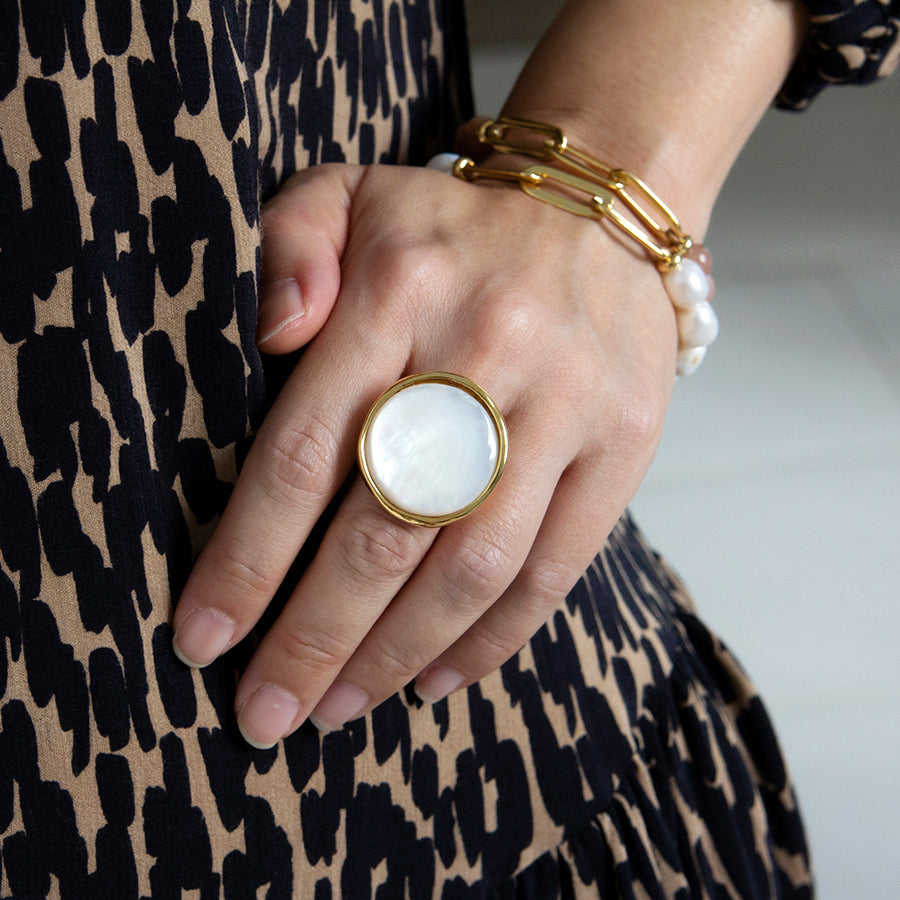 Velatti XL Mother of Pearl Ring