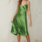 Dress Forum Reflection Bias Cut Slip Dress- Ibiza Green
