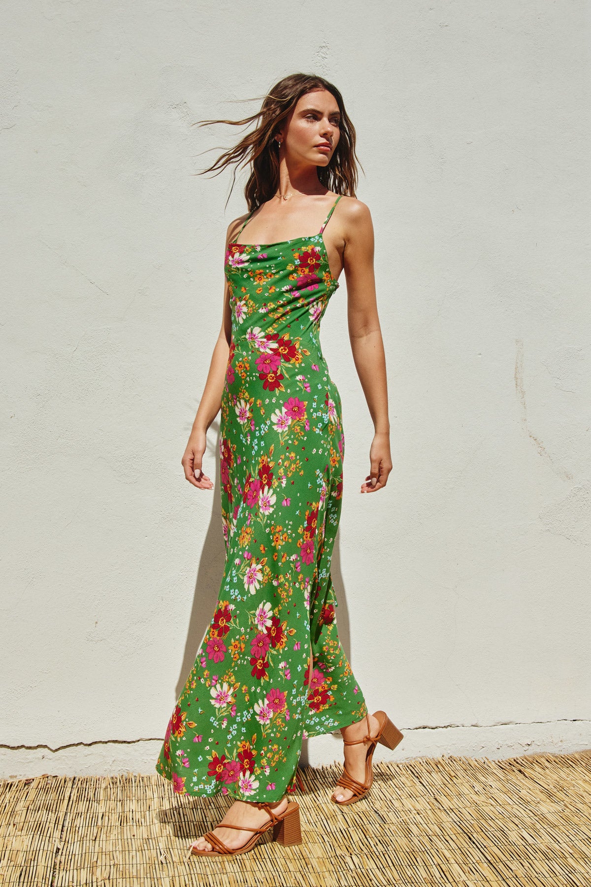 Dress Forum Spring Fling Cowl Neck Criss Cross Maxi Dress