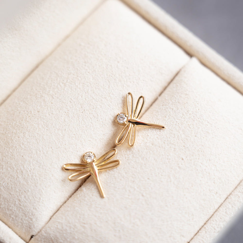 Diamond Dragonfly Studs