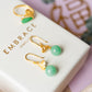 Ginkgo Leaf Diamond Hook Jade Earrings