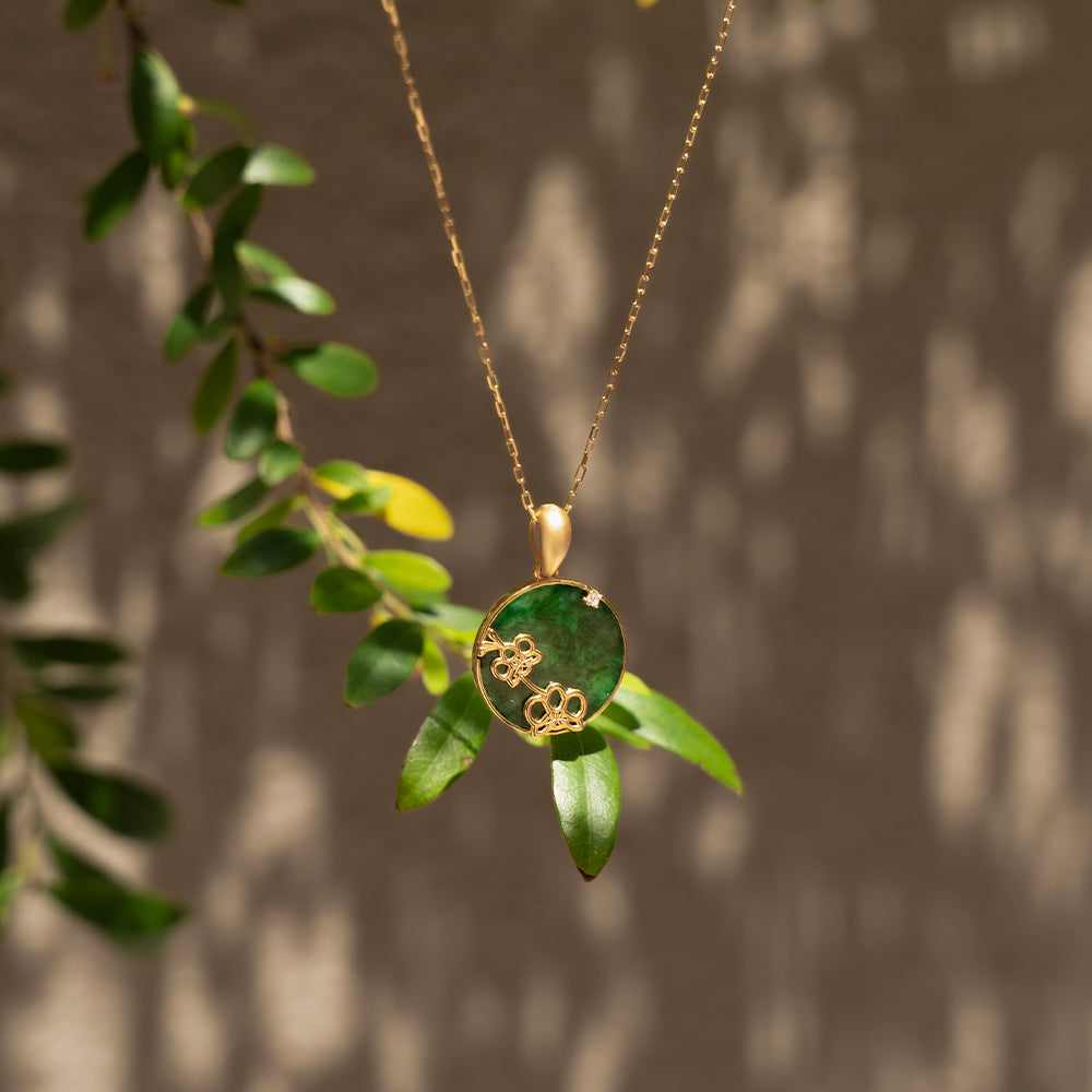 ⁠Jade Orchid Pendant