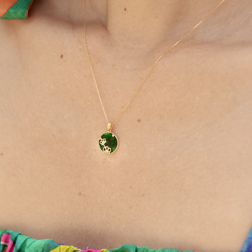 ⁠Jade Orchid Pendant