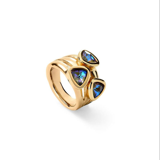 UNOde50 Triple Blue Crystal Stack Ring