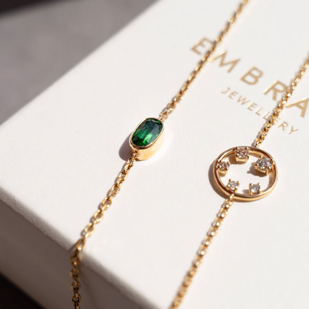 Tsavorite Bezel Bracelet