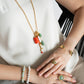 Velatti Long Chain Necklace with Multi Gemstone Drops