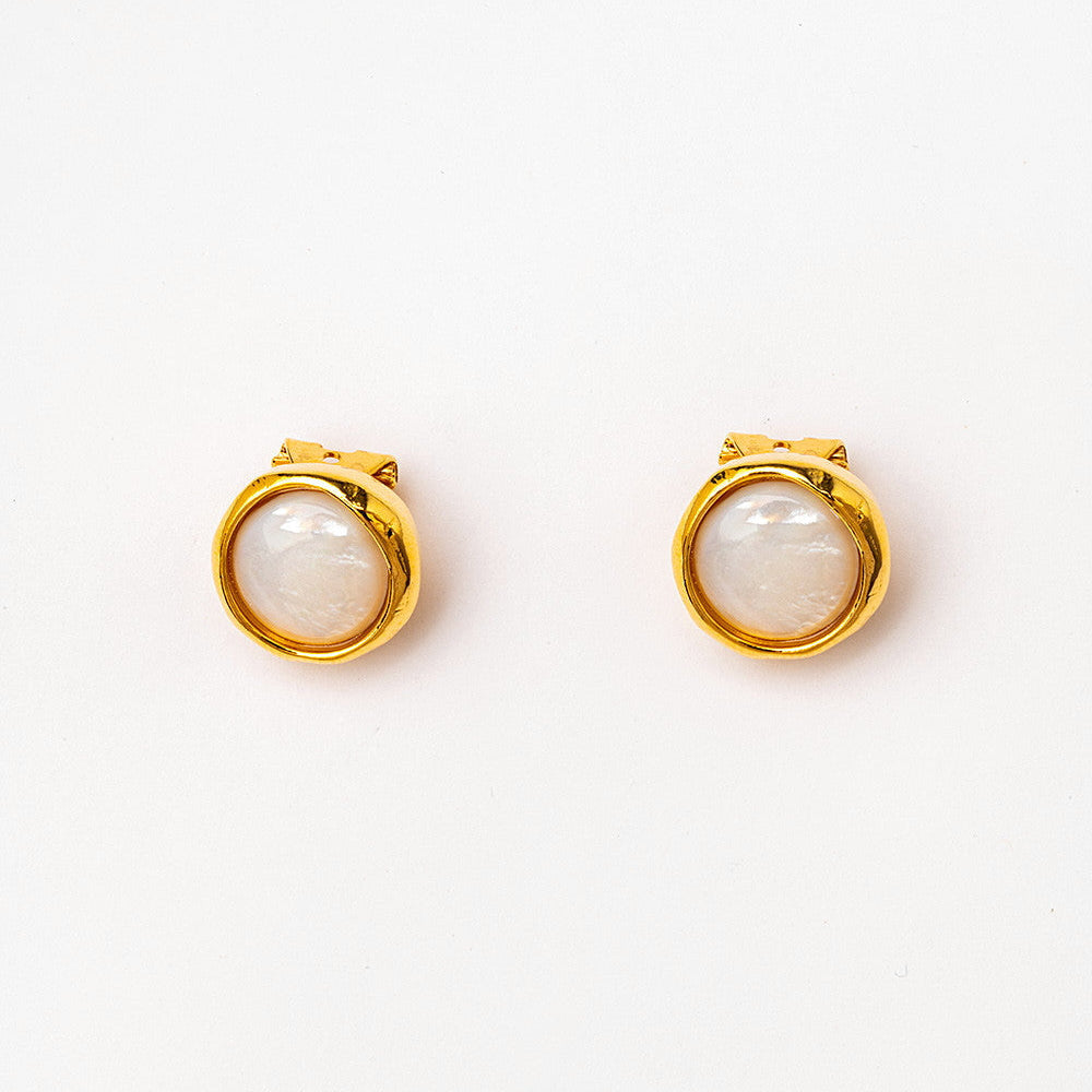 Velatti Gemstone Circle Clip Studs