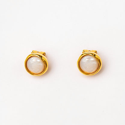 Velatti Gemstone Circle Clip Studs
