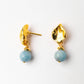 Velatti Mini Leaf Studs with Gem Drop