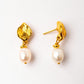 Velatti Mini Leaf Studs with Gem Drop