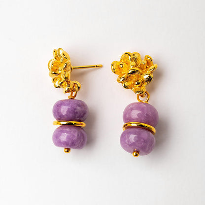 Velatti Flower Studs with Stacked Gems