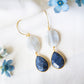 Banded Agate with Dumortierite Earrings