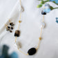 Baroque Pearl, Black & Banded Agate Necklace
