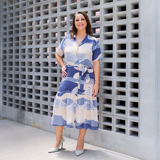 Batik Boutique Button Up Dress - Lavender Bukit
