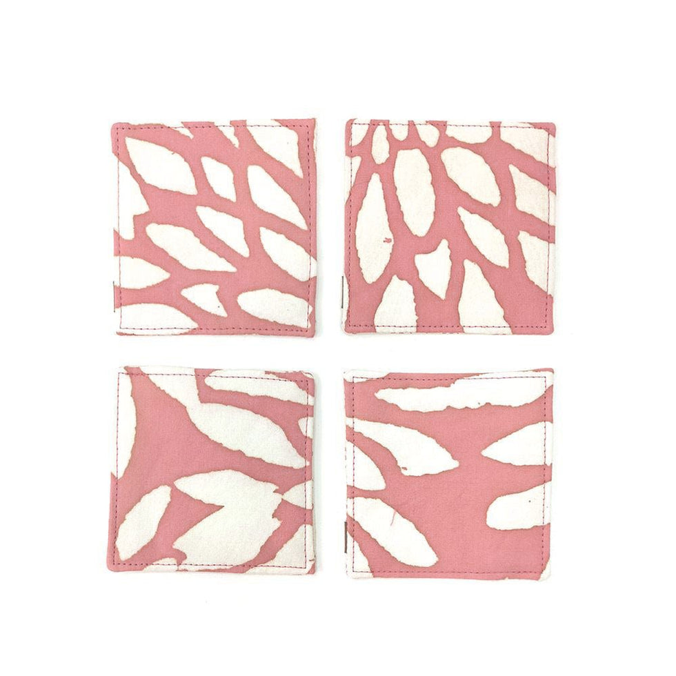 Batik Boutique Batik Reversible Coaster Set - Coral Bunga