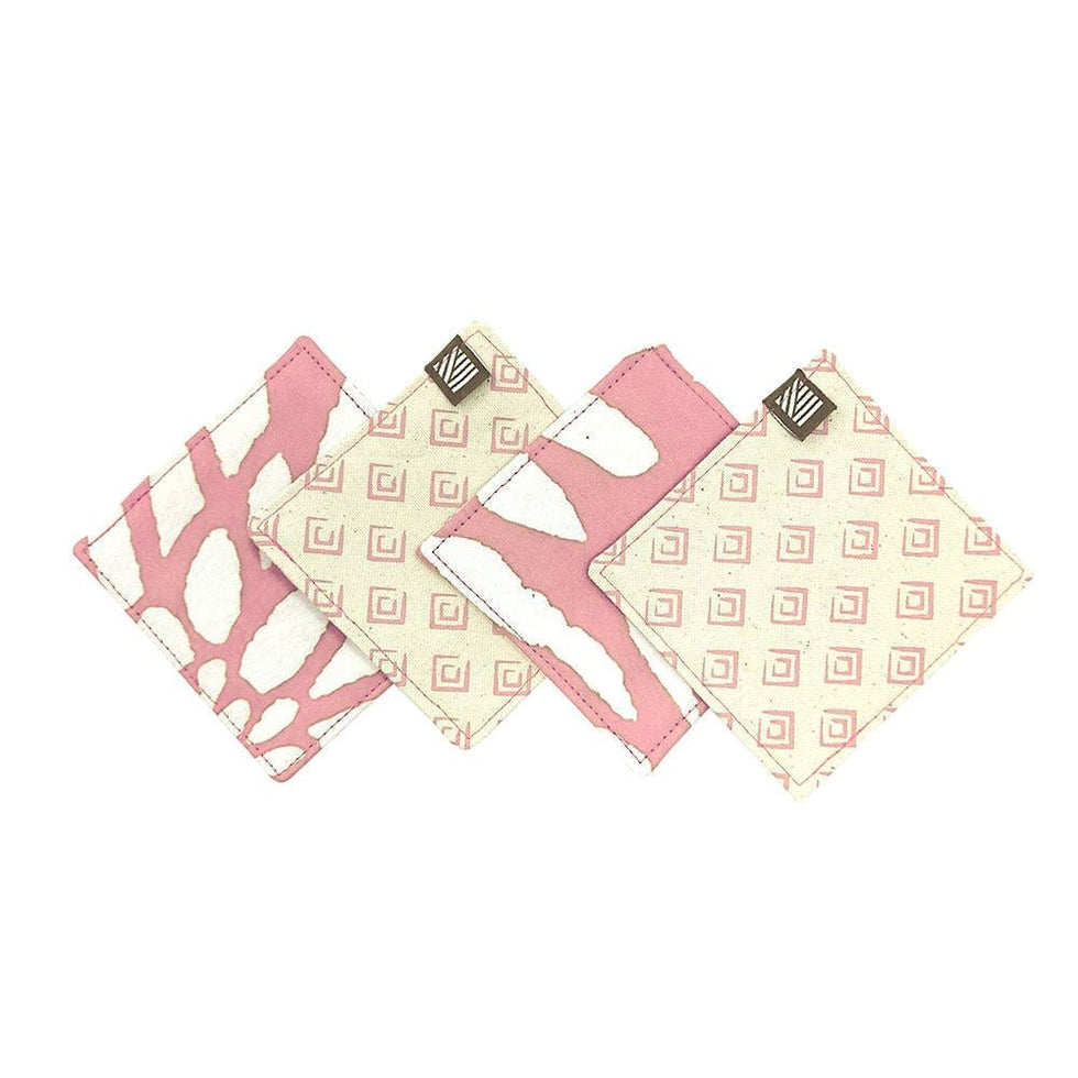 Batik Boutique Batik Reversible Coaster Set - Coral Bunga