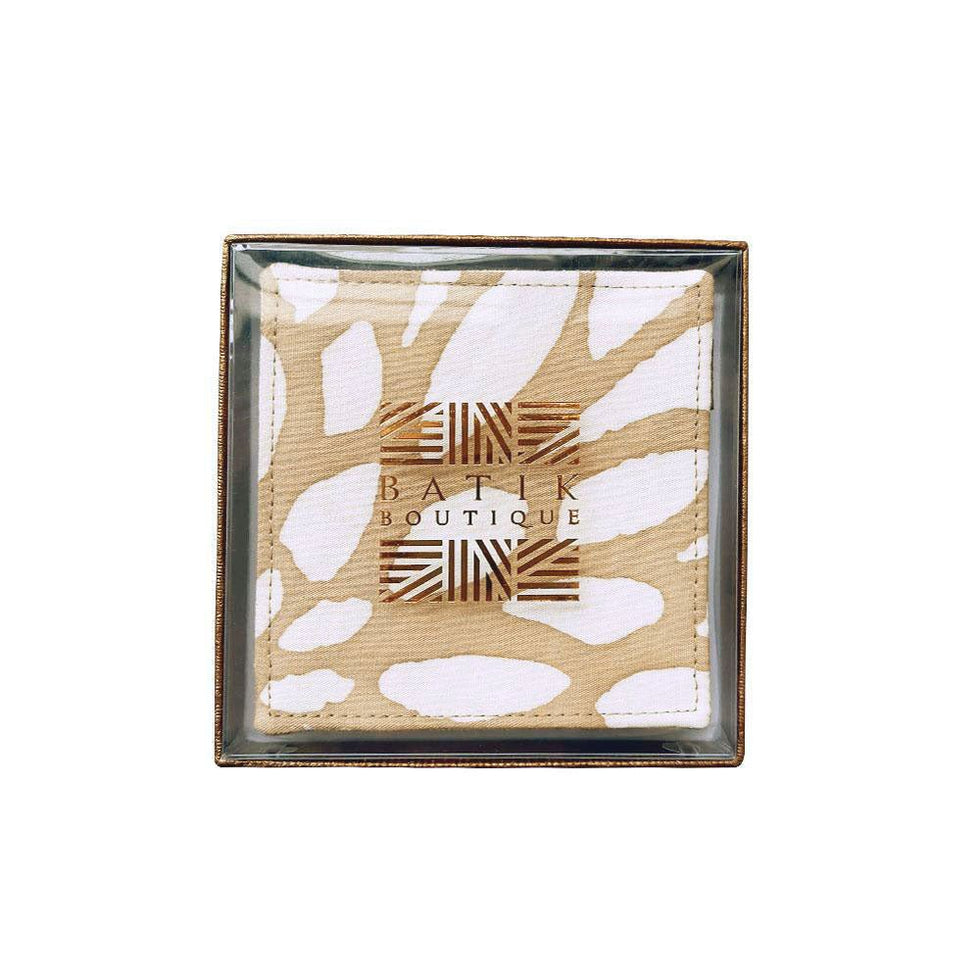 Batik Boutique Batik Reversible Coaster Set - Tan Bunga