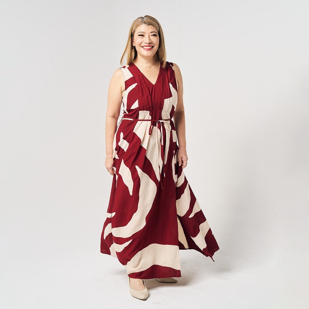 Batik Boutique Maxi Dress - Crimson Rose