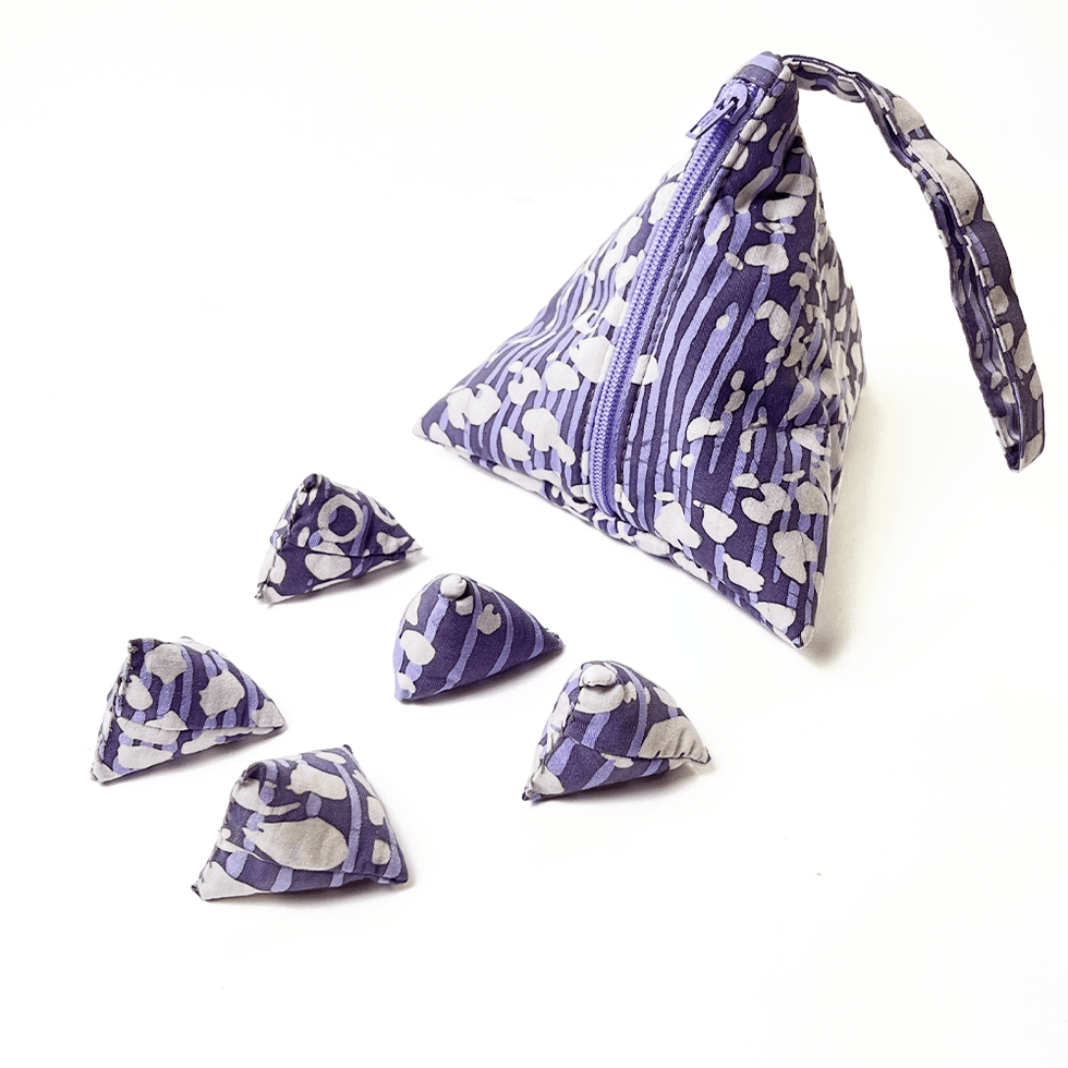 Batik Boutique Batu Seremban "Five Stones" -  Lavender Bintik