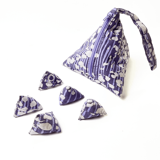 Batik Boutique Batu Seremban "Five Stones" -  Lavender Bintik