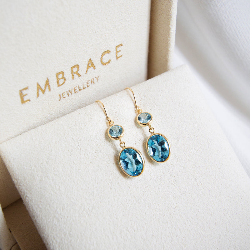 Blue Topaz Seeing Double Earrings