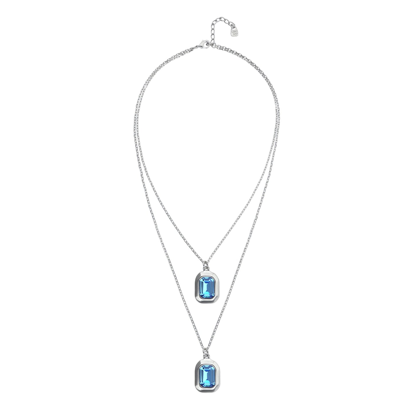 UNOde50 Nucleo Double Necklace with Faceted Crystals