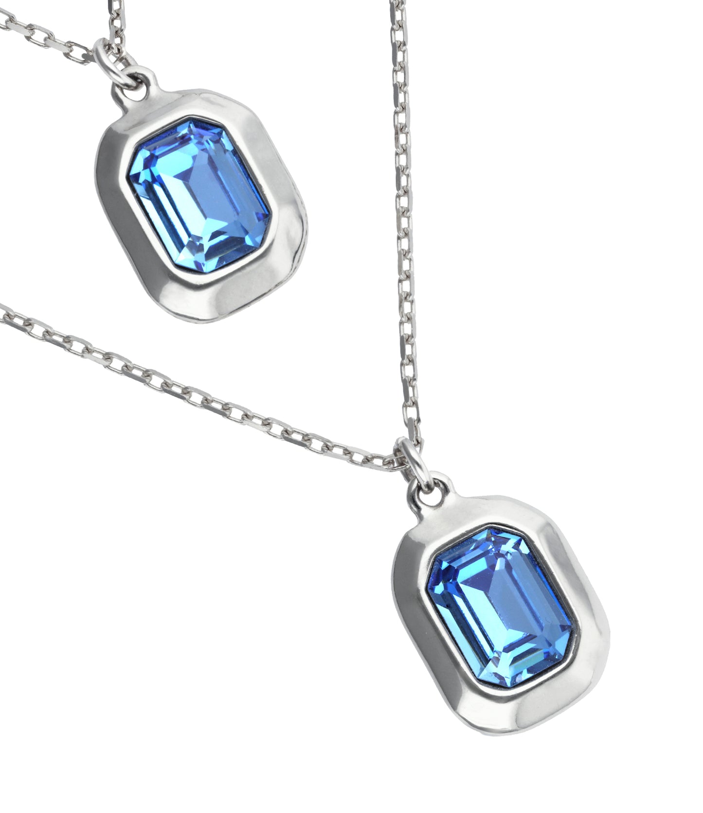 UNOde50 Nucleo Double Necklace with Faceted Crystals