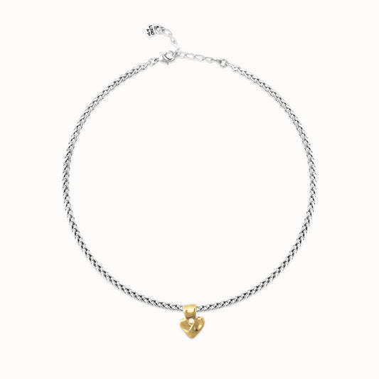 UNOde50 Palpito Silver Necklace with Gold Heart
