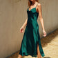 Dress Forum Going Out Cowl Neck Slip Dress- Dark Green