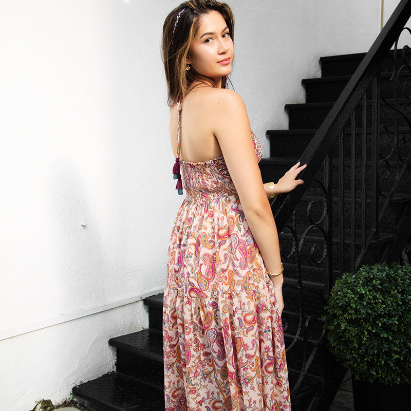 Dress Forum Soft Paisley Halter Maxi Dress