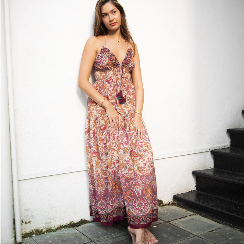 Dress Forum Soft Paisley Halter Maxi Dress