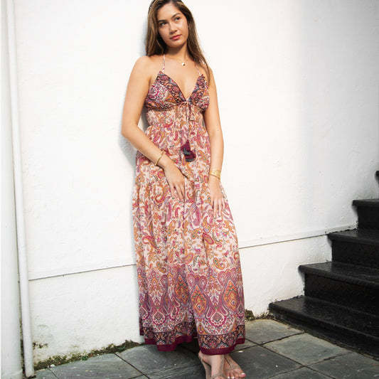 Dress Forum Soft Paisley Halter Maxi Dress