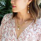 Velatti Front Clasp Gemstone Necklace with Aquamarine