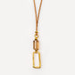 Velatti Single Gemstone Drop with Adjustable Cotton Cord Necklace