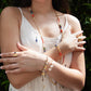 Velatti Hand Braided Freshwater Pearl & Ladybug Bracelet