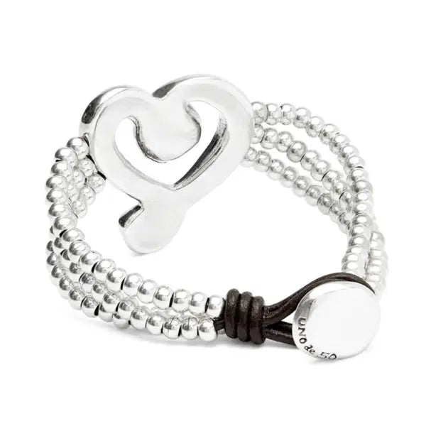 UNOde50 Triple Strand Bracelet with Heart