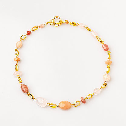 Velatti Short Link & Multi Gem Necklace