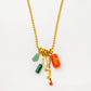 Velatti Long Chain Necklace with Multi Gemstone Drops