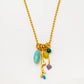 Velatti Long Chain Necklace with Multi Gemstone Drops