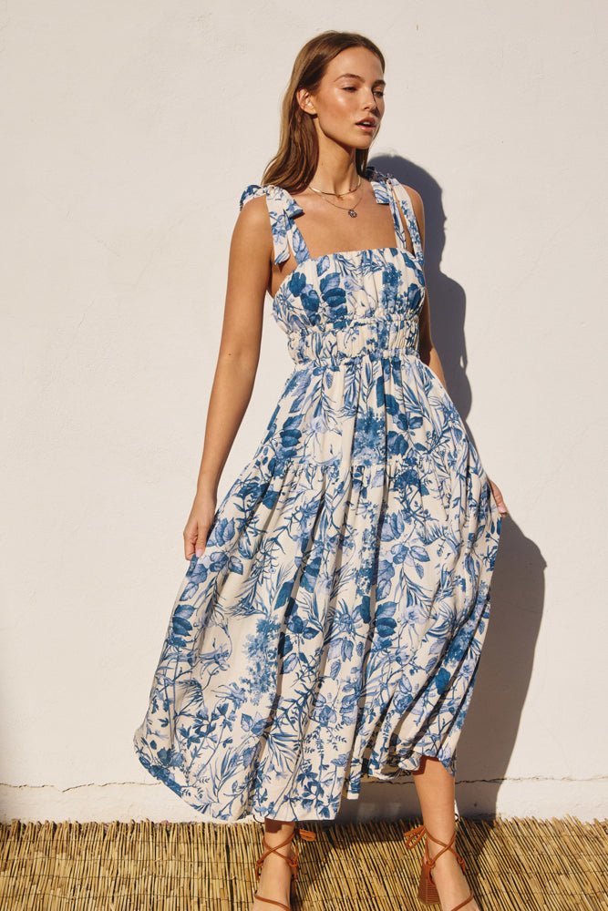 Dress Forum Love Letter Shirred Fit and Flare Midi Dress