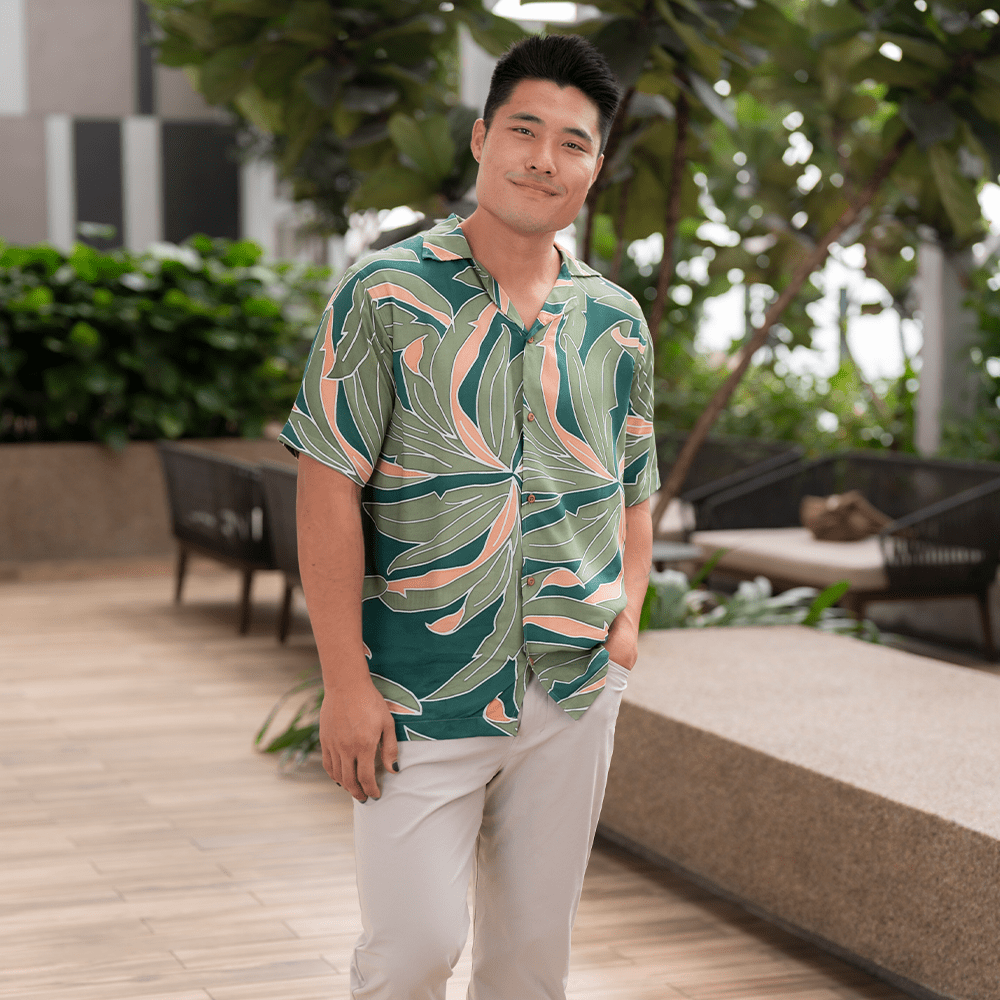 Batik Boutique Men's Batik Cuban Shirt - Jungle Palma