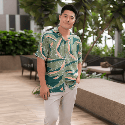 Batik Boutique Men's Batik Cuban Shirt - Jungle Palma