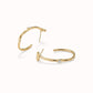UNOde50 T Hoop Earrings with White Topaz