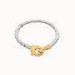 UNOde50 Interlocking Silver Bracelet with Gold Clasp