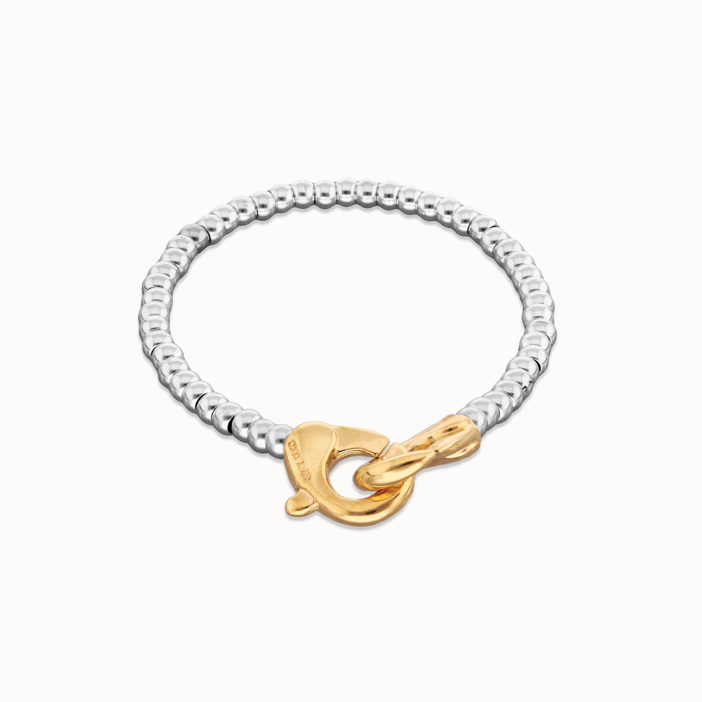UNOde50 Interlocking Silver Bracelet with Gold Clasp