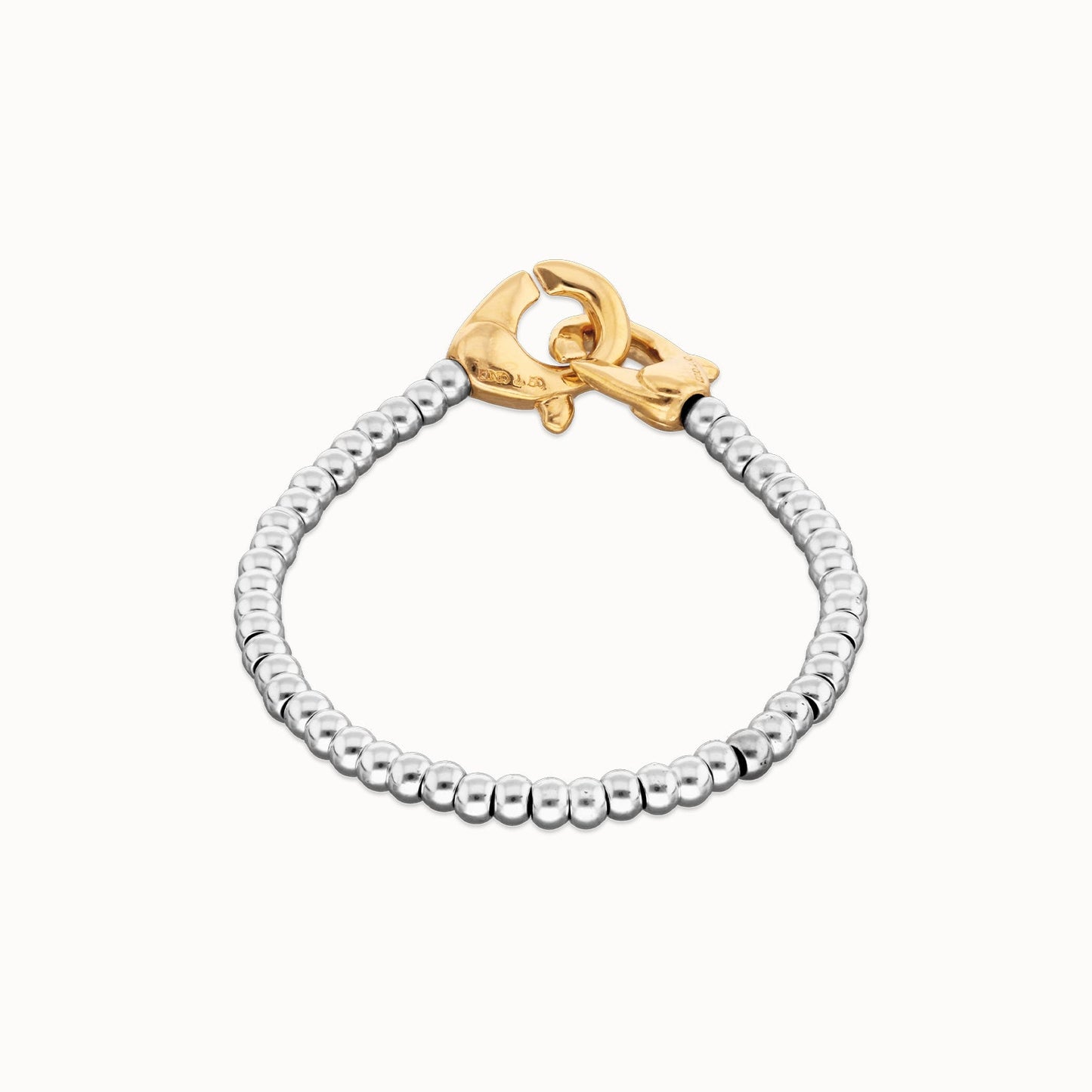 UNOde50 Interlocking Silver Bracelet with Gold Clasp