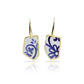 RAS Porcelana Blue Gold Tile Earrings