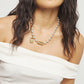 chunky silver ball mid length necklace